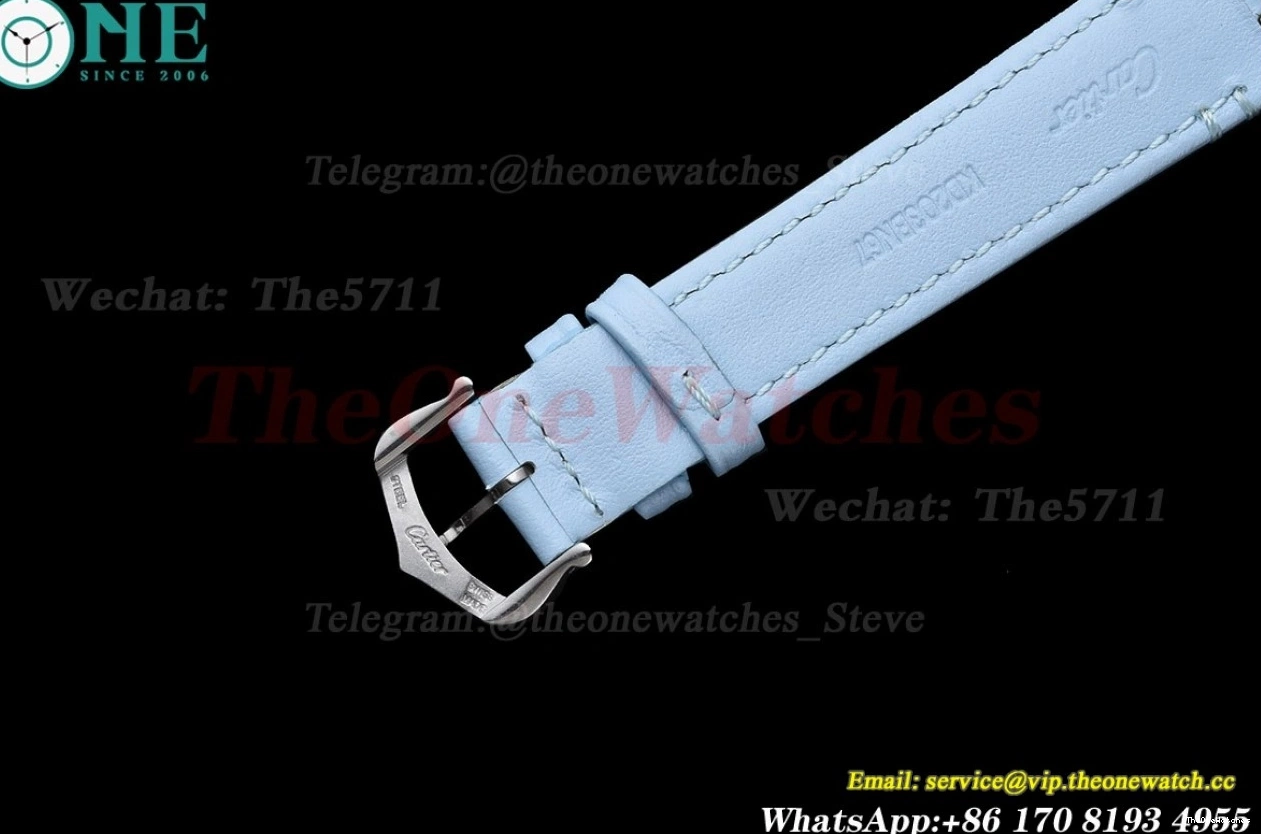 Quartz Leather White Strap LE Blue dial SS Small On Tank K11F Must 0330